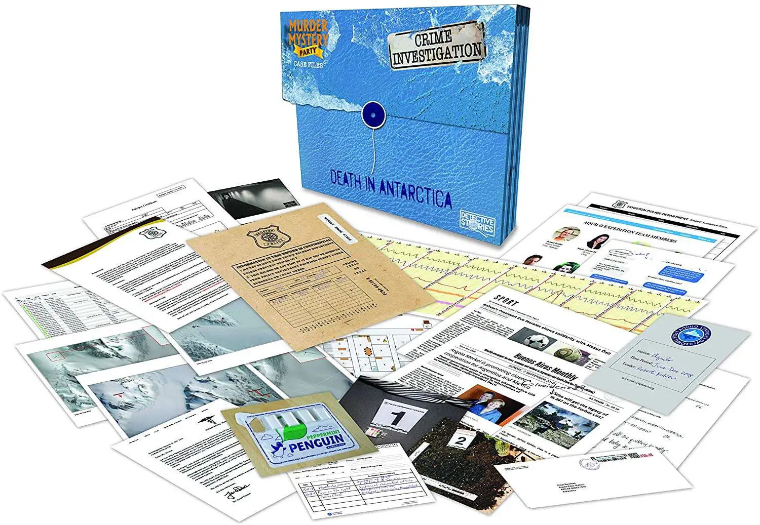 Promo ๐ Crime Investigation Detective Stories Death in Antartica Murder Mystery Party Game ๐ 1 Promo ๐ Crime Investigation Detective Stories Death in Antartica Murder Mystery Party Game ๐