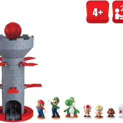 Best deal 🎉 Super Mario Blow Up Shaky Tower Game [Mario, Yoshi, Luigi, Toad, Yellow Toad, Goomba & Boo Figures!] 🛒 -Board Games Shop supmarblowupshakeytower inset2